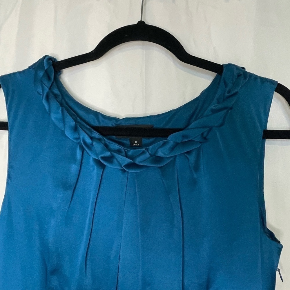 Tahari Arthur S. Levine/ Blue and black dress with braided scoop neck collar‍‍‍‍ - Picture 5 of 11
